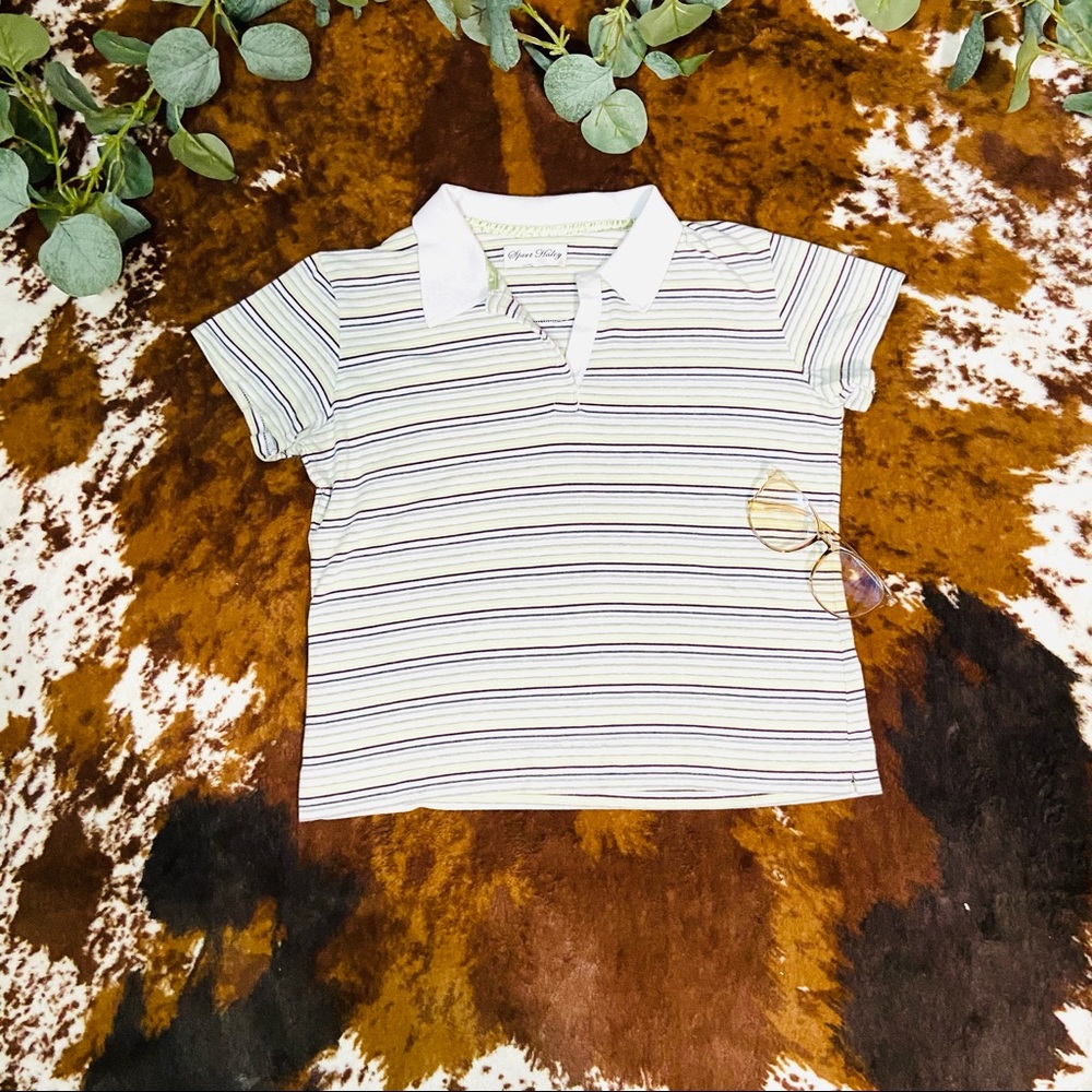 Sports Haley Vintage Cropped Collared Tee